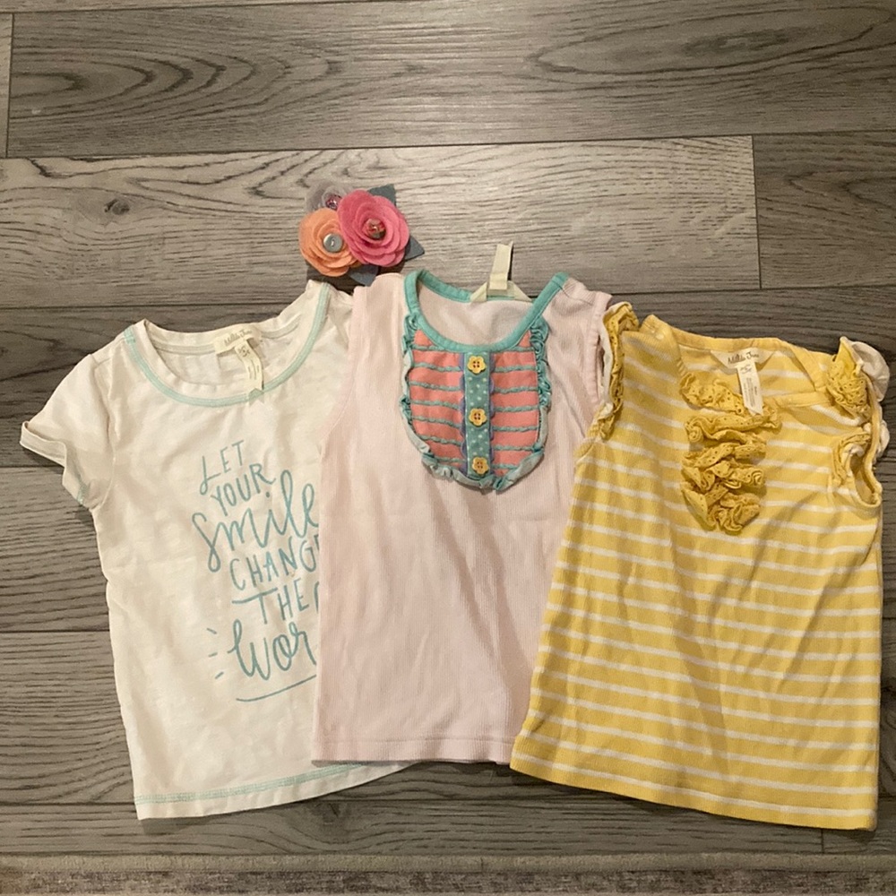 Matilda jane tee lot size 4 with hair clip